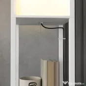 HOMCOM Lampă de Podea Modernă cu 2 Abajururi și 2 Rafturi, Lampă de Podea cu Întrerupător de Picior, 26x26x156 cm, Alb | Aosom Romania