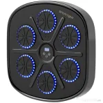 SPORTNOW Aparat de Box Muzical Montat pe Perete cu 9 Viteze, Conexiune Bluetooth și Mănuși, 41.8x44.6x7.5 cm, Negru și Albastru