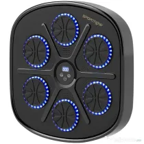 SPORTNOW Aparat de Box Muzical Montat pe Perete cu 9 Viteze, Conexiune Bluetooth și Mănuși, 41.8x44.6x7.5 cm, Negru și Albastru