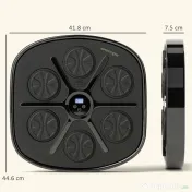 SPORTNOW Aparat de Box Muzical Montat pe Perete cu 9 Viteze, Conexiune Bluetooth și Mănuși, 41.8x44.6x7.5 cm, Negru și Albastru 