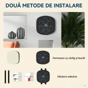 SPORTNOW Aparat de Box Muzical Montat pe Perete cu 9 Viteze, Conexiune Bluetooth și Mănuși, 41.8x44.6x7.5 cm, Negru și Albastru 
