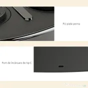 SPORTNOW Aparat de Box Muzical Montat pe Perete cu 9 Viteze, Conexiune Bluetooth și Mănuși, 41.8x44.6x7.5 cm, Negru și Albastru 