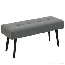 HOMCOM Bancă Tapițată din Catifea cu Șezut Căptușit și Picioare din Oțel, 100x36x45 cm, Gri | Aosom Romania