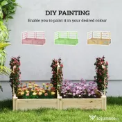 Outsunny Jardinieră Înălțată din Lemn cu 3 Suporturi pentru Plante, 119x62,5x64 cm, Natural | Aosom Romania 
