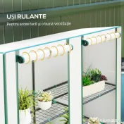 Outsunny Seră Aplicată, din PE Consolidată,, 144 x 48 x 152 cm, Alb | Aosom Romania 