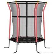 HOMCOM Trambulină Elastică pentru Copii 3-10 Ani cu Intrare cu Fermoar și Țevi Căptușite, Ø163,5x190 cm, Roșu | Aosom Romania 
