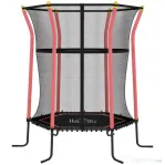HOMCOM Trampolin pentru Copii cu Intrare cu Fermoar și Stâlpi Captușiți, 122 x 111 x 190 cm, Roșu