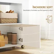 HOMCOM Insulă de Bucătărie cu 6 Suporturi pentru Sticle, 3 Rafturi Laterale și Dulăpior cu Balamale, 83x40x83 cm, Stejar | Aosom Romania 