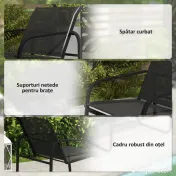 Outsunny Set de Mobilier de Grădină din 5 Piese, cu 2 Canapele, 2 Fotolii și o Măsuță de Cafea, 111x70x75 cm, Negru | Aosom Romania 