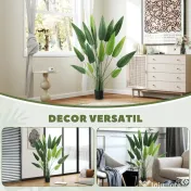 HOMCOM Plantă Artificială "Pasărea Paradisului" cu 20 de Frunze și Ghiveci | Aosom Romania 