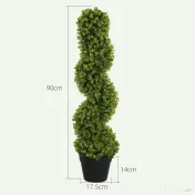 HOMCOM Plantă Artificială Eucalipt Spiralat cu Ghiveci Inclus Rezistent la Raze UV, Ø17,5x90 cm, Verde | Aosom Romania