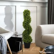 HOMCOM Plantă Artificială Eucalipt Spiralat cu Ghiveci Inclus Rezistent la Raze UV, Ø17,5x90 cm, Verde | Aosom Romania