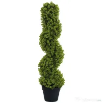 HOMCOM Plantă Artificială Eucalipt Spiralat cu Ghiveci Inclus Rezistent la Raze UV, Ø17,5x90 cm, Verde