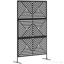 Outsunny Separator Divizor de Exterior și Spalier pentru Plante 122x45x198cm Negru | Aosom Romania