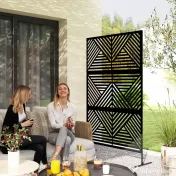 Outsunny Separator Divizor de Exterior și Spalier pentru Plante 122x45x198cm Negru | Aosom Romania