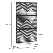 Outsunny Separator Divizor de Exterior și Spalier pentru Plante 122x45x198cm Negru | Aosom Romania