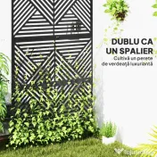 Outsunny Separator Divizor de Exterior și Spalier pentru Plante 122x45x198cm Negru | Aosom Romania