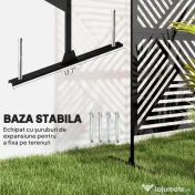 Outsunny Separator Divizor de Exterior și Spalier pentru Plante 122x45x198cm Negru | Aosom Romania