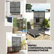 Outsunny Separator Divizor de Exterior și Spalier pentru Plante 122x45x198cm Negru | Aosom Romania