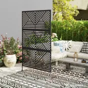 Outsunny Separator Divizor de Exterior și Spalier pentru Plante 122x45x198cm Negru | Aosom Romania