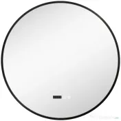 HOMCOM Oglindă de Baie Anti-Ceață cu Lumini LED Reglabile, Ø70x3 cm, Negru | Aosom Romania