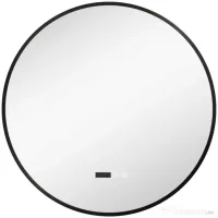 HOMCOM Oglindă de Baie Anti-Ceață cu Lumini LED Reglabile, Ø70x3 cm, Negru | Aosom Romania