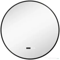 HOMCOM Oglindă de Baie Anti-Ceață cu Lumini LED Reglabile, Ø70x3 cm, Negru | Aosom Romania