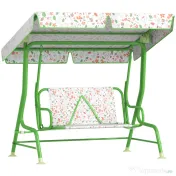 AIYAPLAY Leagăn pentru Copii cu Copertină Reglabilă și Centură de Siguranță, 120x112x75 cm, Verde | Aosom Romania 