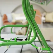 AIYAPLAY Leagăn pentru Copii cu Copertină Reglabilă și Centură de Siguranță, 120x112x75 cm, Verde | Aosom Romania 