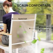 Outsunny Set Masă de Exterior Dreptunghiulară cu Blat din Sticlă și 4 Scaune cu Cotiere | Aosom Romania 