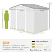 Outsunny Dulap Grădină Metal Glisant Maro | Aosom Romania 