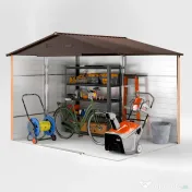 Outsunny Dulap Grădină Metal Glisant Maro | Aosom Romania 