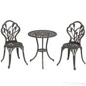 Outsunny Set de Gradina 3 Piese din Aluminiu cu 2 Scaune | Aosom Romania 