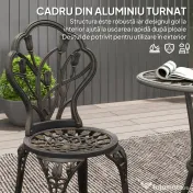 Outsunny Set de Gradina 3 Piese din Aluminiu cu 2 Scaune | Aosom Romania 