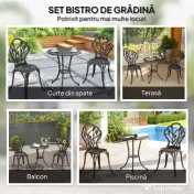Outsunny Set de Gradina 3 Piese din Aluminiu cu 2 Scaune | Aosom Romania 