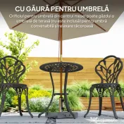 Outsunny Set de Gradina 3 Piese din Aluminiu cu 2 Scaune | Aosom Romania 