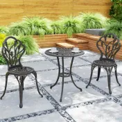 Outsunny Set de Gradina 3 Piese din Aluminiu cu 2 Scaune | Aosom Romania 