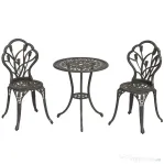 Outsunny Set de Gradina 3 Piese din Aluminiu cu 2 Scaune