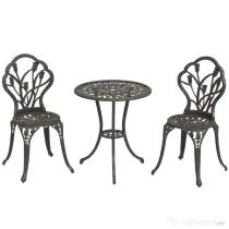 Outsunny Set de Gradina 3 Piese din Aluminiu cu 2 Scaune