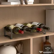 HOMCOM Suport pentru Sticle de Vin cu 4 Niveluri, 42,5x16,5x41 cm, Negru | Aosom Romania 