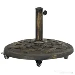 Outsunny Bază pentru Umbrelă din Rășină de 20 kg, Rotundă, cu Roți și Frâne, Bronz