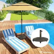 Outsunny Bază Rotundă pentru Umbrelă cu Roți, Bază Ponderată de 20 kg din Rășină, Suport pentru Umbrele de 3,3 cm/3,8 cm/4,8 cm pentru Exterior, Grădină, Piscină, Bronz | Aosom Romania 