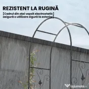 Outsunny Arc de Grădină cu Poartă și Grilaj pentru Plante Cățărătoare, 2,2x1 m, Negru | Aosom Romania 