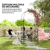 Outsunny Arc de Grădină cu Poartă și Grilaj pentru Plante Cățărătoare, 2,2x1 m, Negru | Aosom Romania 