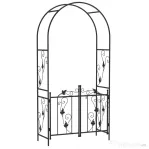 Outsunny Arc de Grădină cu Poartă, Spalier pentru Plante Cățărătoare din Metal, 2,2x1 m, Negru