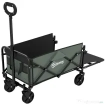 Outsunny Cărucior de Grădină Pliabil 72L cu Panou Rabatabil, din Oțel și Poliester, 76x48x65-92 cm, Verde