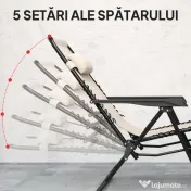 Outsunny Set de 2 Șezlonguri de Grădină cu Gravitație Zero și Măsuță cu Suport pentru Pahare, 47x47x54 cm, Bej | Aosom Romania 