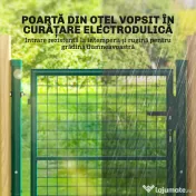 Outsunny Poartă de Grădină din Oțel 97 x 150 cm, Poartă cu Încuietoare, 3 Chei, Mâner și 2 Stâlpi 