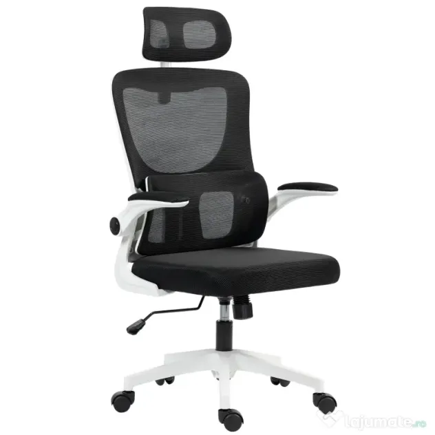 Vinsetto Scaun de Birou Ergonomic cu Tetieră Detașabilă Negru | Aosom Romania