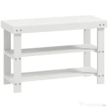 HOMCOM Pantofar tip Băncuță pentru Hol cu 3 Niveluri, 70x28x45 cm, Lemn natural | Aosom Romania